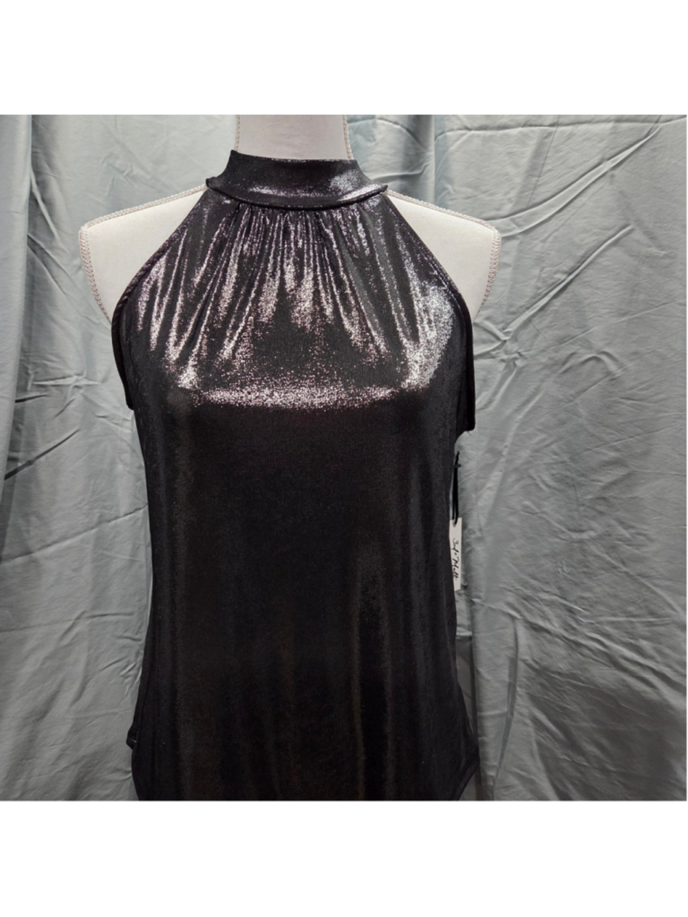 NWT 3rd & Malt Shimmering Black Halter Top Size S